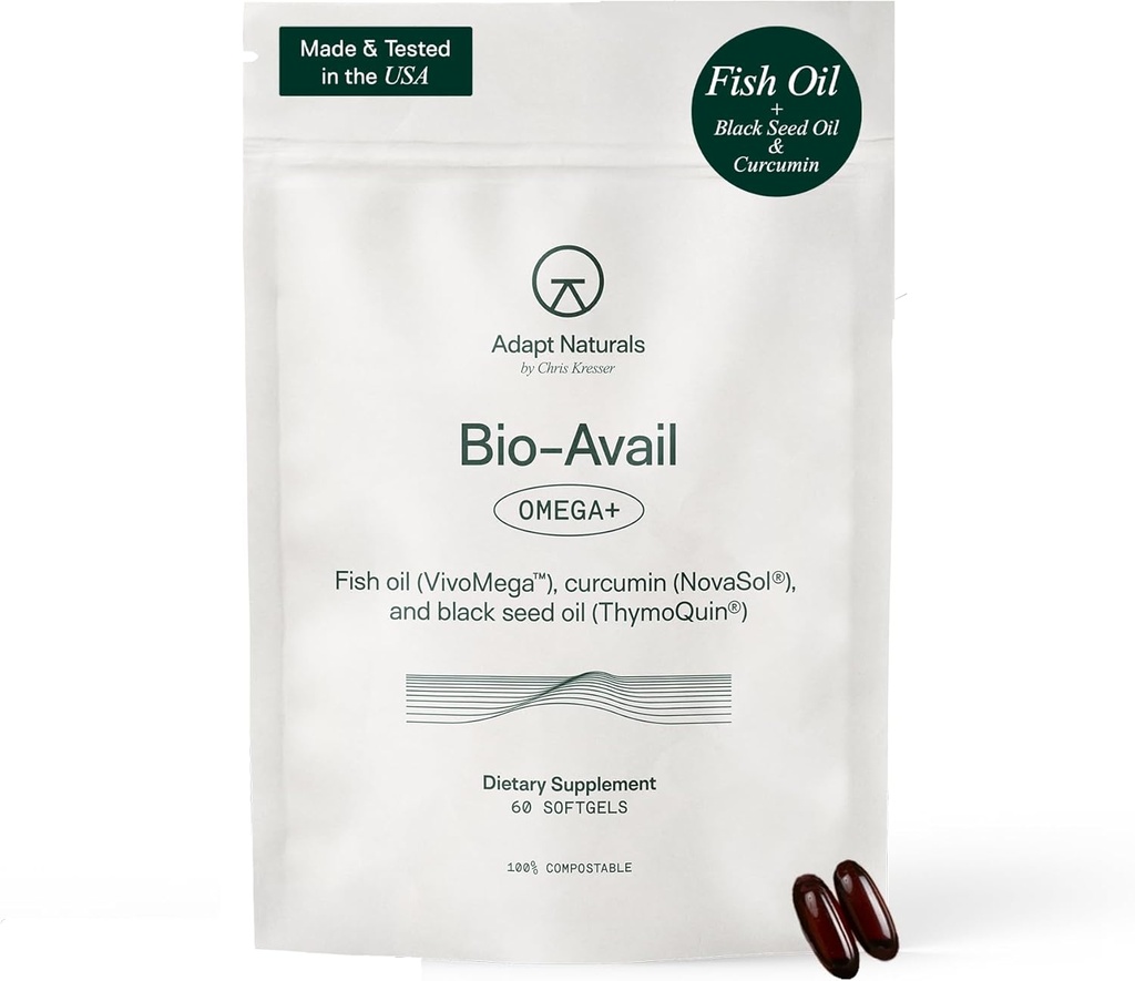 Doğals Omega 3 Fish Oil Supplement with Bio available Curcumin & Black Seed, 1500 mg Fish Oil EPA DHA Omega 3 Fatty Acids to Support Commons, Muscles & Heart | Unflavored - 30 Days Supply