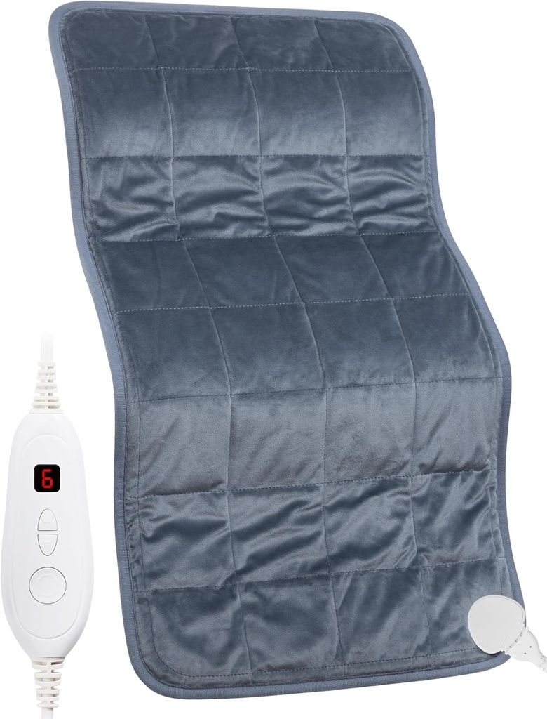 Ağırlıklı Isıtma Pad, 17'x 33" XXXL Ekstra-Large Electric Heat Pad for Back Pain Relief w / 6 Heat Settings 2H Auto Shut-Off, w/4.9lbs Circle-Free Beads for CrampsBoy