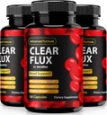(3 Pack) Clear Flux Pills, Resmi ClearFlux Capsules, All- Natural Support, Premium Support to maintain Stable Levels & Health Circulation, Natural Clear Flux Health Review (180 Capsules)