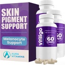 Vitiligo Capsules 60 Kont | 1 Ay | Skin Pigmentation Support geliştirmek ve Beyaz Spotları Azaltmak | Etkili Vitiligo Supplement | Beyaz Spotlar için Doğal Çözüm (3)