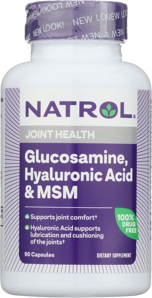 Natrol Glucosamine, Hyaluronic Acid ve MSM, 90 Capsules