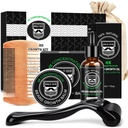 MALE God Beard growth Kit, Beard Kit W/Beard growth Oil, Beard Balm, Beard Comb, Massager for Spot /Patchy Beard, Christmas Things for Men Him Boyfriend Husband