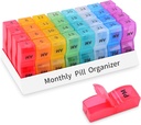 GREENCYCLE Monthly Pill Organizer 2 Times a Day, 30 Days Pill Box AM PM, 4 Hafta Pill Cases, One Moon Pill Medicine Konteyner Küçük Ayrılmalar Vitaminler, Fish Oil, Supplements