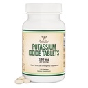 Potasyum Iodide 130 mg Tablet - Exposure için Acil Kullanım - 180 Kont, 3 Ay Supply - Çift Wood Supplements