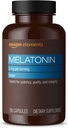 Elements - Melatonin 5 mg Capsules, tesadüfen uykusuzluk, Vegan, Unflavored, 195 Kont ( 1, 6 aylık tedarik (Pazarlama değişebilir)