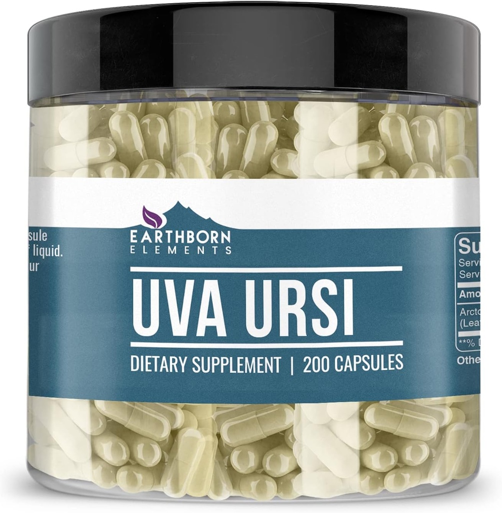 Earthborn στοιχεία Uva Ursi 200 κάψουλες, καθαρό & μη αραιωμένο, χωρίς πρόσθετα