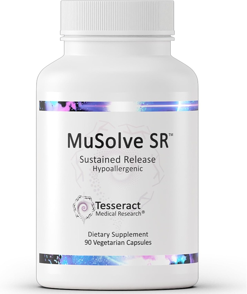 MuSolve SR Συμπλήρωμα Υποστήριξης για την Αναπνευστική Υγεία, Υποαλλεργική Φόρμουλα Παρατεταμένης Απέλασης, Έξι Φυσικά Βοτανικά Εκχυλίσματα για να βοηθήσει στη Διάλυση Μούκους, 300 mg, 90 Καψάκια Χορτοφαγικής