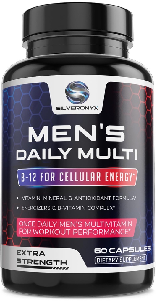 Erkekler için Multivitamin - Sağlıklı Avantaj Erkekler B12, A, D, C, çinko, Komple Günlük Immune Desteği için Magnezyum - ABD'de Şişelenmiş 60 Capsules