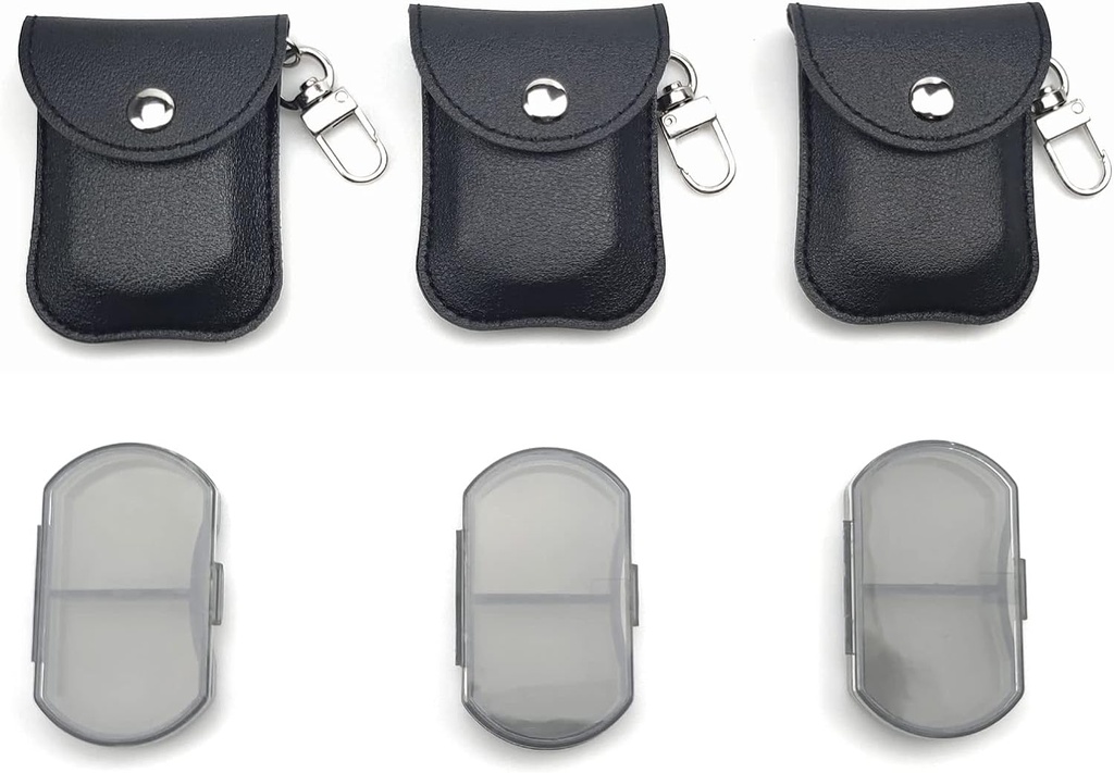 VOFOON 3 Pack Small Pill Organizer, Travel Pill Box for Purse, Foods Pill Holder, Pocket Pill Konteyner, 2 Times a Day Daily Portable Medicine Vitamin Case, Fish Oil Box, Supplement Box