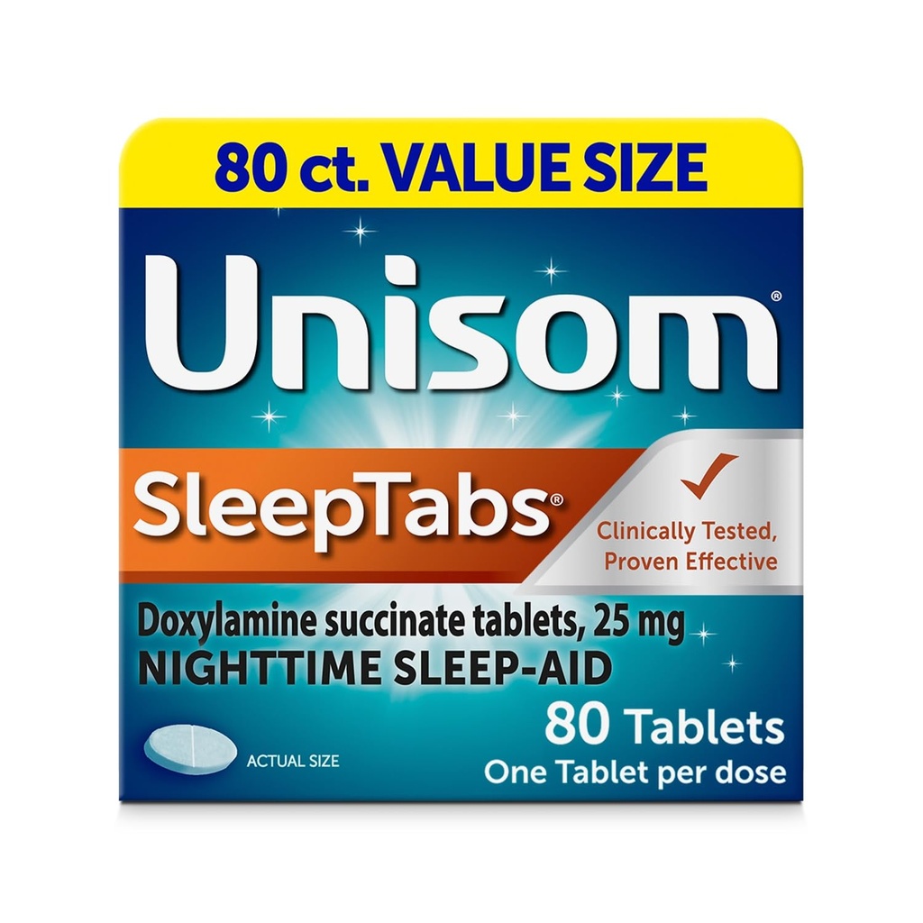 Unisom SleepTabs, Nighttime Sleep-aid, Doxylamine Succinate, 80 Tablet