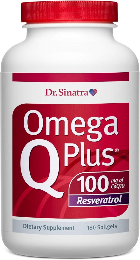 Dr. Sinatra Omega Q Plus 100 Resveratrol – Omega-3 Supplement Supports Heart Health ve 100 mg of CoQ10 ve Resveratrol (180 softgels) ile Antioksi Gücü Sağlıyor