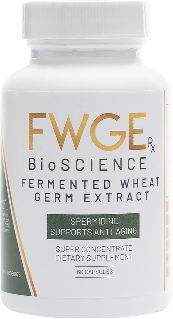 Spermidine Anti-Aging and Cell Renewal - Premium Fermented Buğday Germ Extract, Autophagy Inducer, Non-GMO, Gluten-Free, Sugar-Free, Vegan, Antioksi, Natural, 1 Şişe 60 Capsules (1 Şişe)