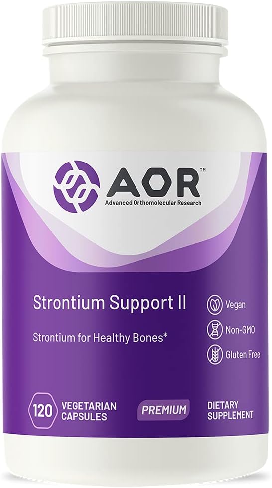 AOR, Strontium Support II, Ορυκτή υποστήριξη για την υγεία των οστών, Vegan, μη ΓΤΟ (120 Caps)