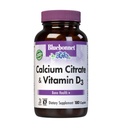 Bluebonnetuba Citrate with Vitamin D3 - Daily Bone Health & Strength Plus Immune Support* Kadınlar ve Erkekler için 1000 mgo Supplement - Non-GMO, Gluten-Free - 180 Caplets