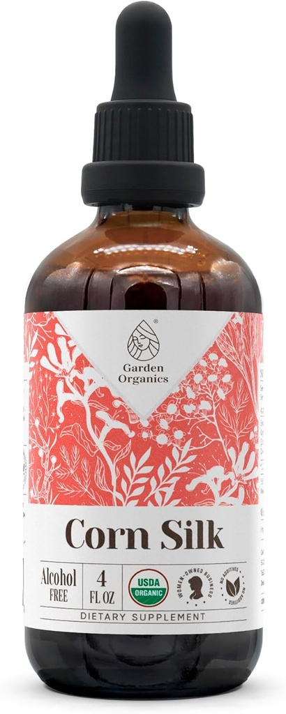 Corn Silk USDA Organik Alkol Ücretsiz Ekstraksiyon | Diyetsel Tamam, Yüksek Yeterlilik Tincture | Doğal sertifikalı Organik Corn Silk (Zea Mays) 4 oz