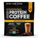 MariGold High Protein Coffee - Iced Café Mocha, 20g Grass Fed Whey Protein Isolate, Energy & Workout Boost, 2 Shots Organic Espresso, Non-GMO, 2 Net Carb, 1 Lb Bag, 15 Services