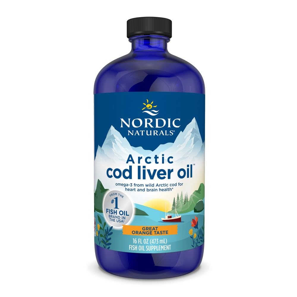 Nordic Naturals Arctic Cod Liver Oil, Orange - 16 oz - 1060 mg Total Omega-3s with EPA & DHA - Heart & Brain Health, Health Immunity, General Wellness - Non-GMO - 96 Hizmetler