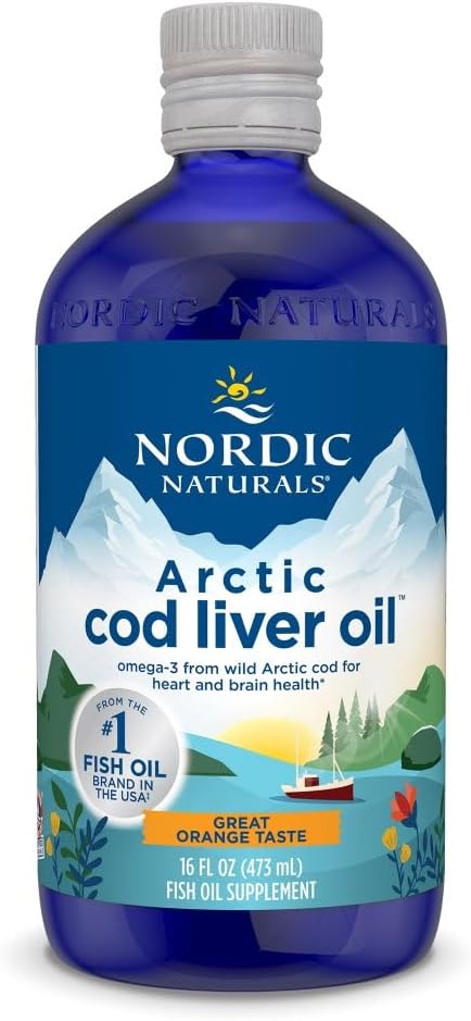 Nordic Naturals Arctic Cod Liver Oil, Orange - 16 oz - 1060 mg Total Omega-3s with EPA & DHA - Heart & Brain Health, Health Immunity, General Wellness - Non-GMO - 96 Hizmetler
