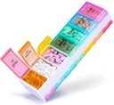 Extra Large Weekly Pill Organizer 2 φορές την ημέρα - Betife 7 Day Pill Box, AM Pill Case with Double Layer Jumbo Compartment for Pills, Vitamin, Fish Oil, Συμπληρώματα (White)
