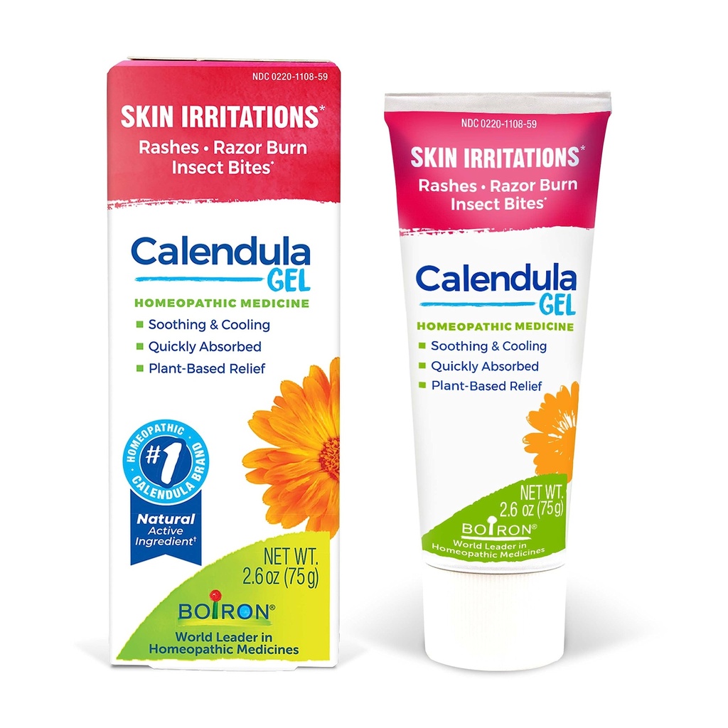 Boiron Calendula Gel Rashes, Skin Irritations, Razor Burn, or Insect Bites - Sigara ve Fragrance-Free - 2.6ozoz