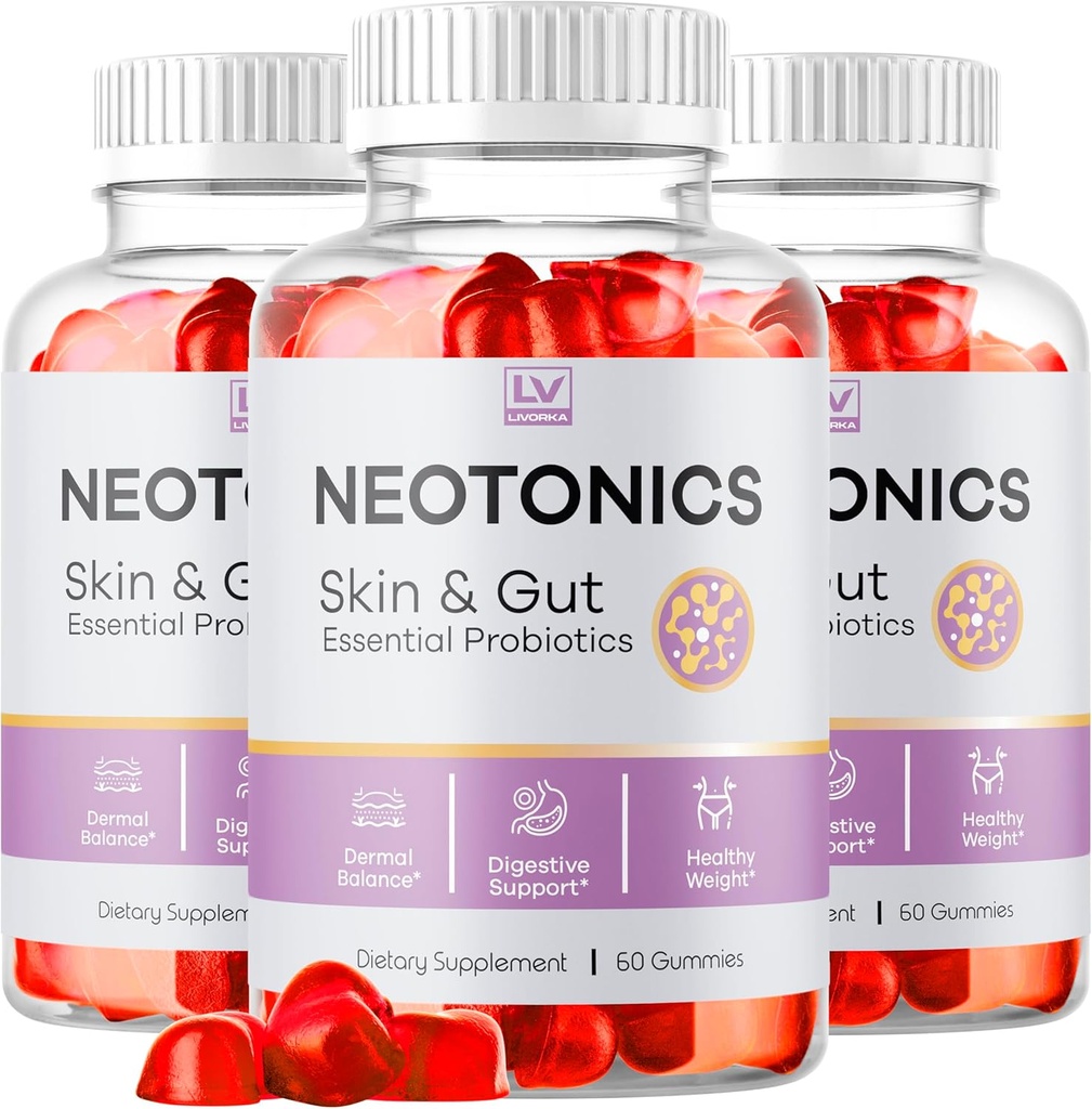 (3 Pack) Neotonics Skin and Gut Gummies, Neotonics Skin & Gut Essential Probiotics Gummies, Neotonics Skin and Gut Gummies Reviews, Neotonics Reviews, Neotonics Gummies, 180 Gummies Για 3 μήνες