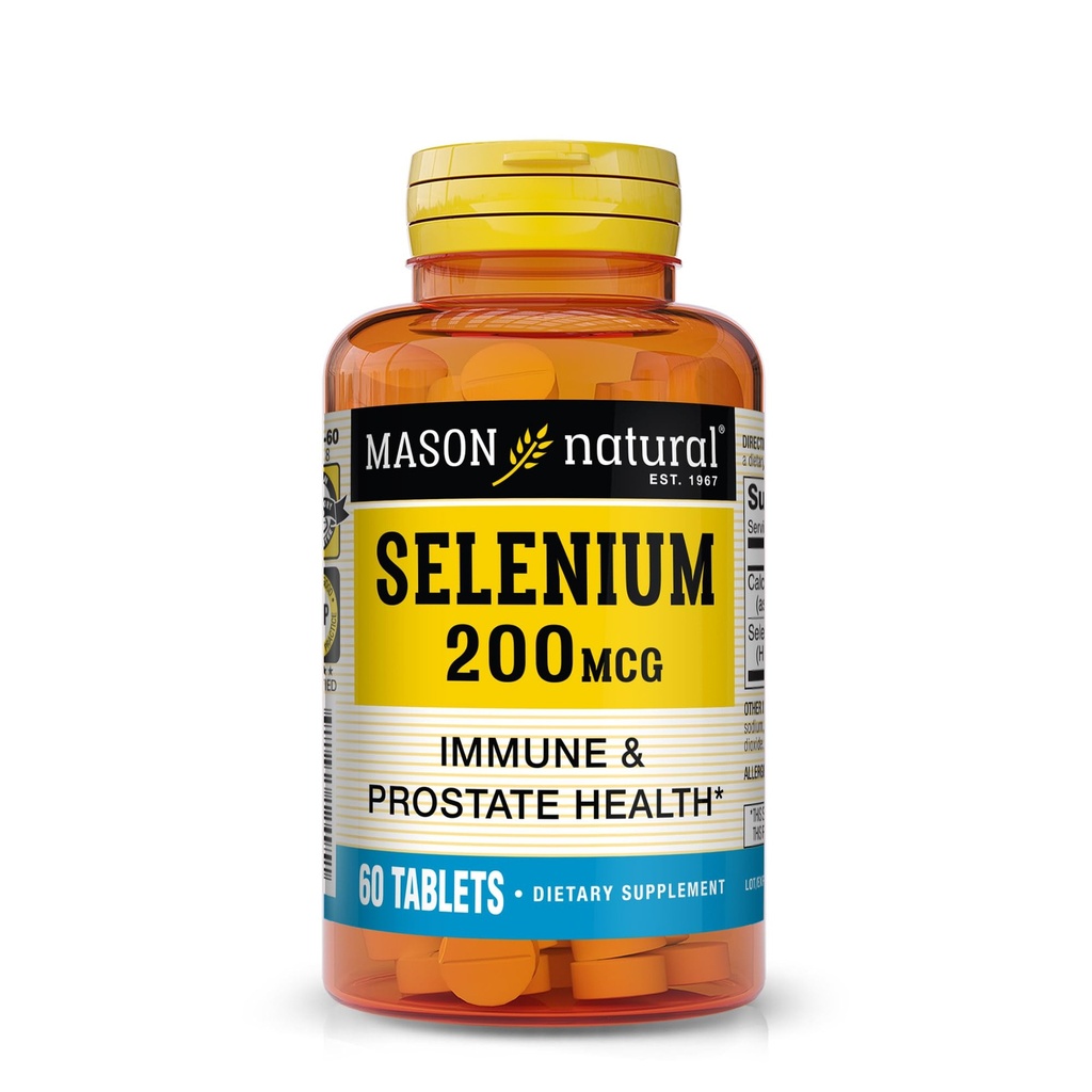 Mason Natural Selenium 200 mcg - Immune Support & Prostate Health, Essential Trace Mineral, 60 Tabletler