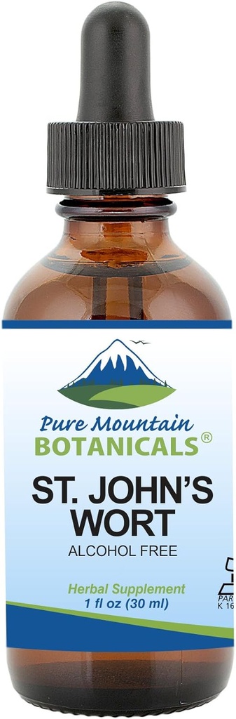 Pure Mountain Botanicals St Johns Wort Βάμμα – Kosher Liquid St. John’s Wort Alcohol-Free Extract 500mg Vegan συμπλήρωμα