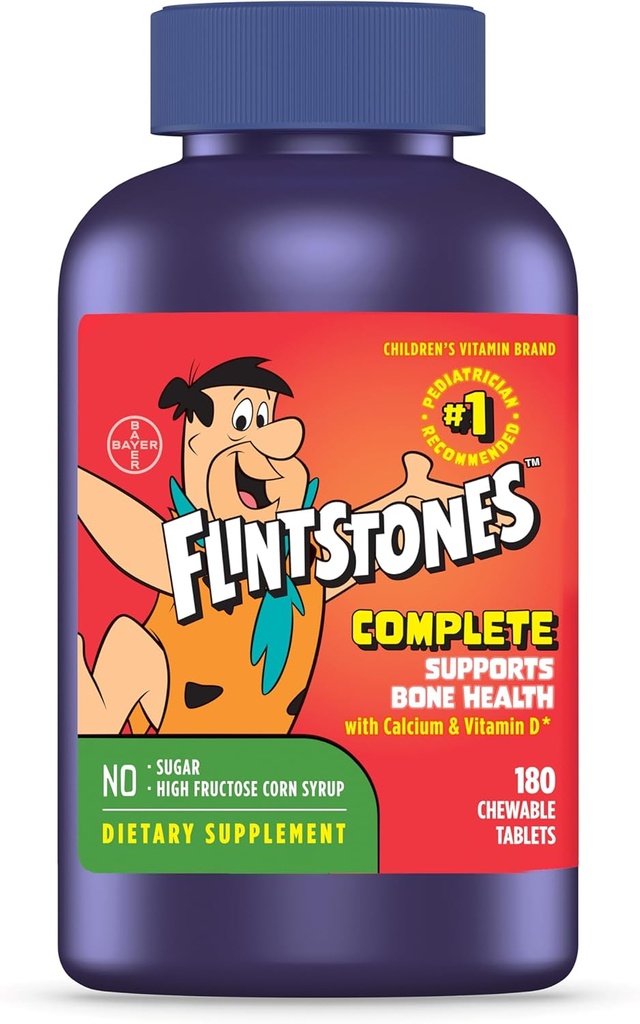 Flintstones Chewable Kids Vitamins, Demir, Kalsiyum, C vitamini, Vitamin D & More, 180ct