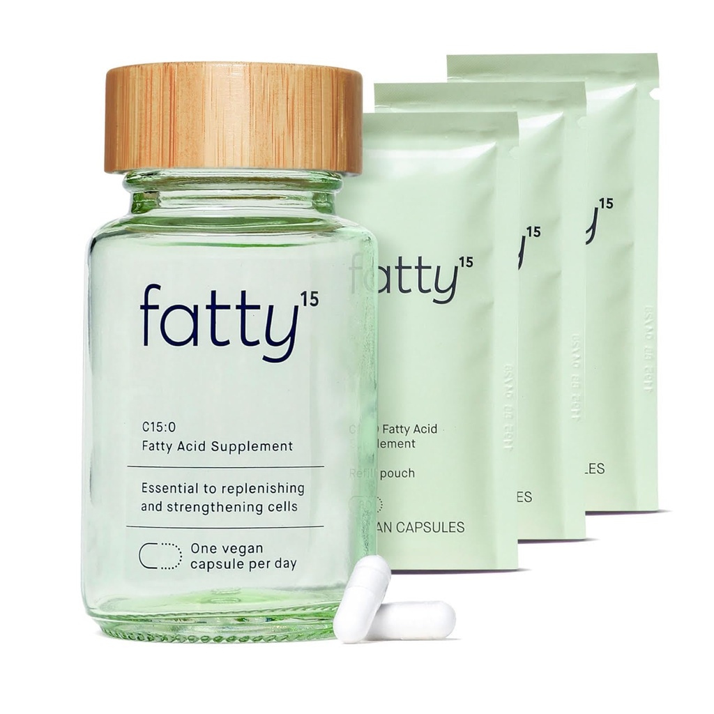 Fatty15 C15:0 Pentadecanoic Asit Supplement The Longevity Nutrient - 90 Vegan Capsules - 3x Hücresel Faydaları Balık Yağı Omega 3 Supplements - Gut Health, Liver Support, & Mitochonrial Health