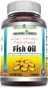 Amazing Omega Triple Strength Fish Oil (Omega-3, EPA/DHA) Supplement | 1360 Mg Per | 120 Softgels | Non-GMO | Gluten-Free | Made in USA