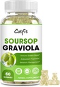 Soursop Graviola Gummies, φύλλα soursop εκχυλίσματα βοτάνων για ανοσοενισχυτικό, αντιοξειδωτικό και συνολική υποστήριξη της υγείας, φρούτα soursop, υψηλής απορρόφησης, χωρίς γλουτένη, Vegan, 60 Gummies