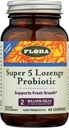 Flora - Super 5 Lozenge Probiotic, Βατόμουρο Γεύση στοματικό προβιοτικό, Καλό για την κακή αναπνοή, Πέντε Strains με 2 δισεκατομμύρια CFU, Regain and Retain Gut Health, RAW, 60 Lozenges