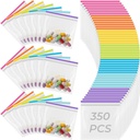 Fulmoon 350 Pcs Μαζικές Τσάντες χάρτου Τσάντα 7 Χρωμάτων Zipper Pills Τσάντα καθημερινή ταξιδιωτική ιατρική Organizer Αποθήκευση μάρκετ Καθαρή επαναχρησιμοποιήσιμη για μικρές Αποθήκευση αντικειμένων (Κάντι χρώματα)