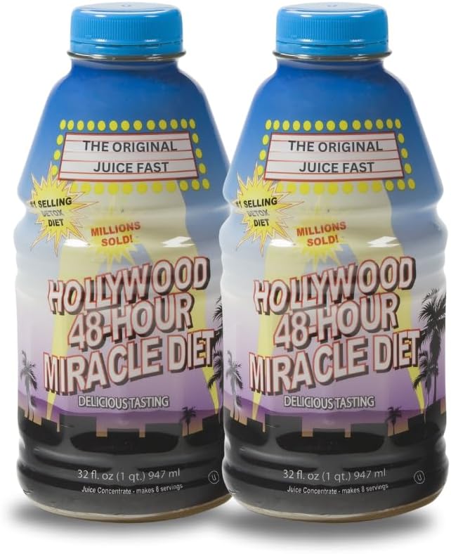 Hollywood Diyet - 48 Saat Mucize Meyve Suyu Temiz Diyet 2Pack, Kilo kaybı ve Rejuvenasyon için Detox Cleanse, Gıda Değiştirme, Hızlı Diyet, Kilo Kaybı, 32 Fl. Oz.