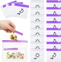 56 Adet AM PM Pill Pouches Çanta Seyahat Pill Çanta Fabrikalı Tıp Organize Günü ve Gece Pill Bag Reusable Plastik Pill Baggies with Slide Lock Monthly Pill Organizer 2 Times a Day (Clear, Mor)
