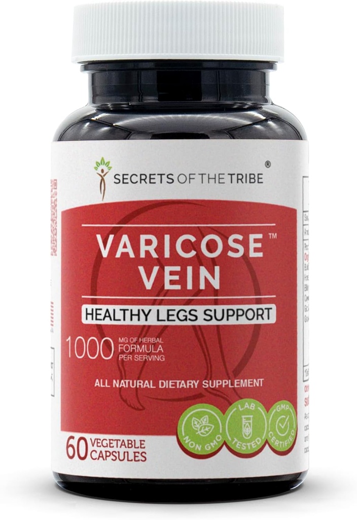 Kabilenin Sırları - Varicose Vein, Sağlıklı Yasalar Desteği, Herbal Supplement Blend (60 Capsules)