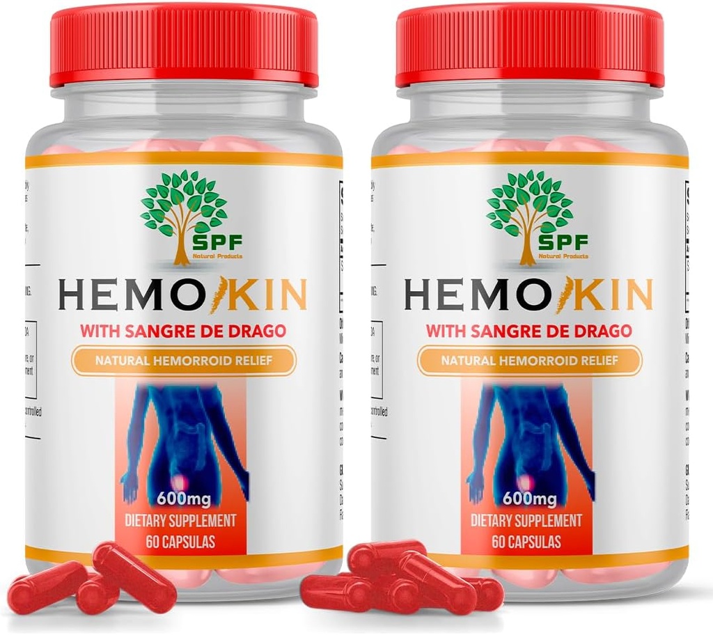 HEMOKIN ile Sangre de Drago - Hemorrhoid ve Fissure Relief Supplement, Itching, Swelling (60 Caps) Natural Products. (2)
