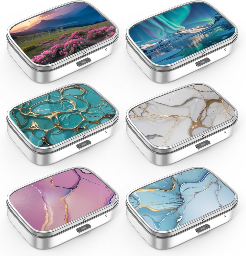Pill Box 2 Karşılaştırma Küçük Pill Vakası, Pocket veya Purse Pill Organize Pill Konteynerleri Vitaminler, İlaçlar, Balık Yağı ve Supplements 4 Creation)