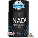 HPN NAD3 Clinical NAD+ Booster, Cellular Health & Natural Energy - Συμπλήρωμα NAD για υγιή γήρανση, Μεταβολική υποστήριξη, NRF2 & μακροβιότητα, Νικοτιναμίδη Ριμποζίδιο & NMN Εναλλακτική, 120ct, 60-Day Supply
