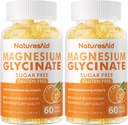 Μαγνήσιο Γλυκινικό Gummies 1000mg - Συμπλήρωμα μαγνησίου χωρίς ζάχαρη με βιταμίνη D, B6, CoQ10 για υποστήριξη ηρεμίας & ύπνου - 120 Orange Gummies -2 Pack