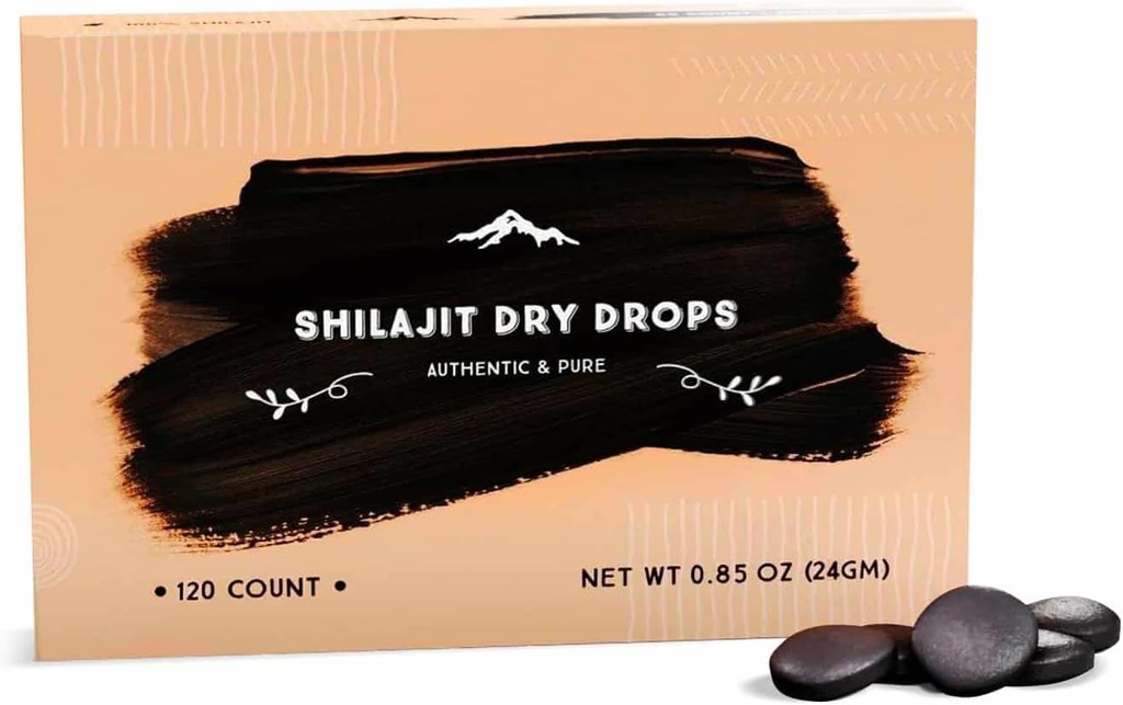 Pure Himalaya Shilajit Kuru Drops, 100% Pure Natural Shilajit, Grade A, Max Potency 85+ Temiz Trace Minerals & Fulvic Acid for Energy, Metabolism & Immune Support Supplement for Men & Women (120 sekme)