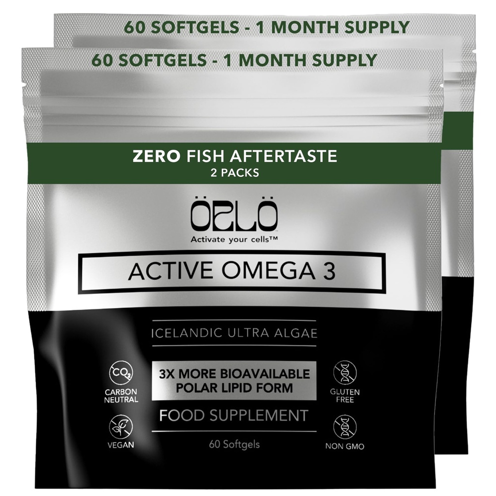 Orlo Omega 3 – Vegan Omega-3 Supplement (EPA & DHA) – Algae Oil (120 Mini Burpless Softgels) Ekstra Güçlü Balık Yağı ve Krill Alternatifi (120 Mini Burpless Softgels)
