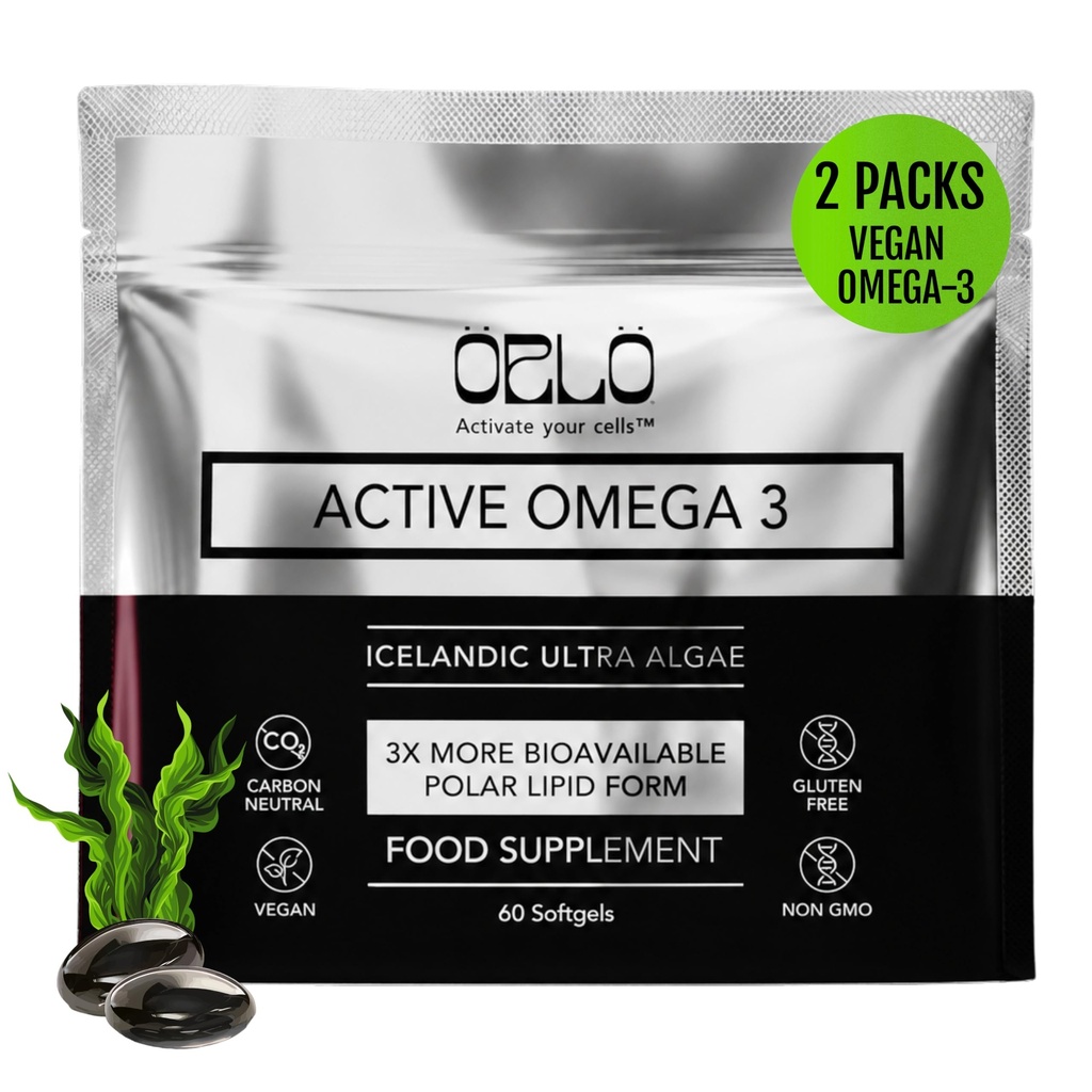 Orlo Omega 3 – Vegan Omega-3 Supplement (EPA & DHA) – Algae Oil (120 Mini Burpless Softgels) Ekstra Güçlü Balık Yağı ve Krill Alternatifi (120 Mini Burpless Softgels)