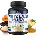 BMVINVOL Psyllium Husk Capsules Fiber Supplement with Fenugreek, Turmeric, Ginger, Black Pepper - Support Digestive System, Intestinal Health - 4 Ay Supply