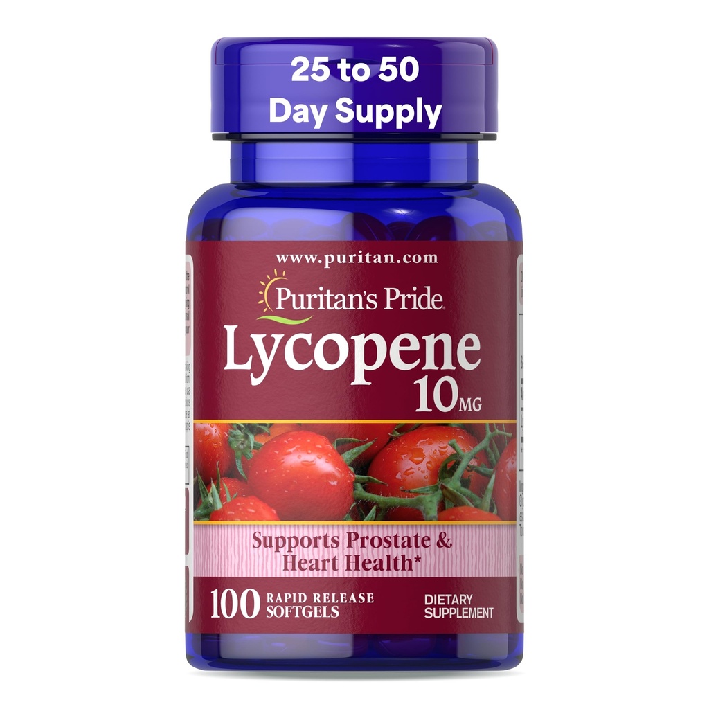 Puritan'ın Gurur Premium Lycopene 10mg, Prostate, Antioksi, Kalp Sağlığı ve Genel Sağlık Desteği için Diyetsel Supplement, 100 Hızlı Yayın Softgels