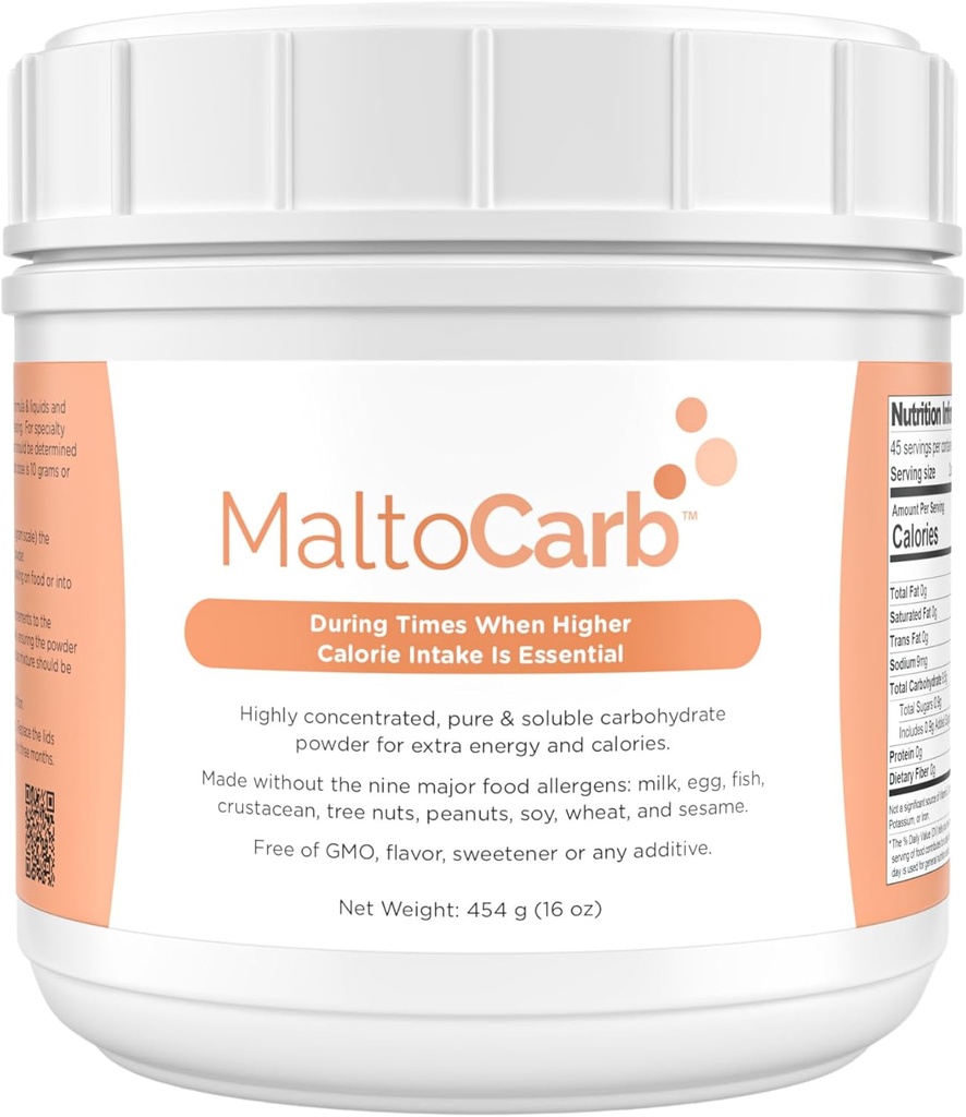 MaltoCarb Maltodextrin Toz - Sustained Energy, High-Calorie, Fast-Absorbing, Gluten-Free, Plant-Based, Ideal for Recovery, Kilo Lig, Athletes & Diyetary Support- 454g