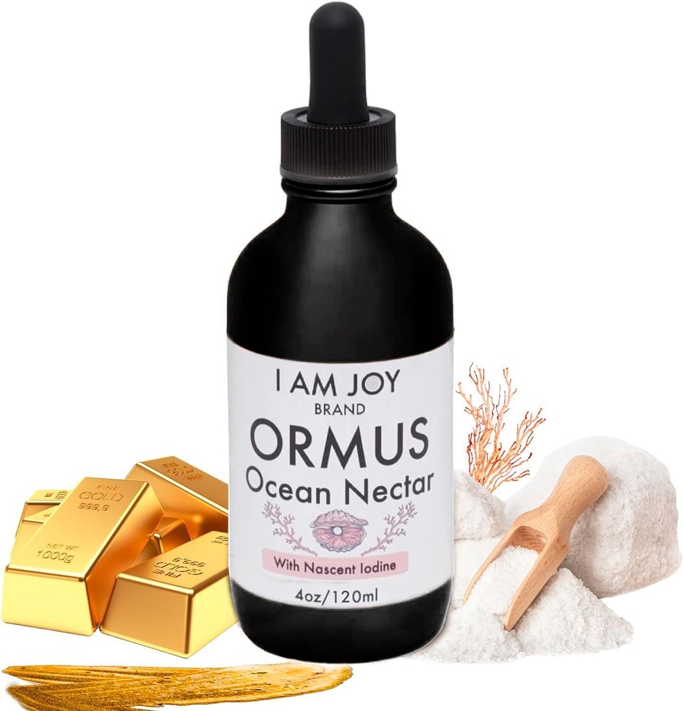 I Am Joy co. Ormus Ocean Nectar Monoatomic Gold with Iodine Design to Decalcify The Pineal Gland, Support Yourroid and improve Feelings of Alertness, Clarity of Thought and Energy 4oz