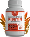 Βιολογικό συμπλήρωμα Fisetin Κάψουλες 400mg -4X Ισχυρότερο- Φυσικό Bioflavonoid Παρόμοια με Apigenin, Quercetin, Luteolin - Senolytic Activator Μπορεί να υποστηρίξει την υγεία του εγκεφάλου, & Ηλικία-Defying
