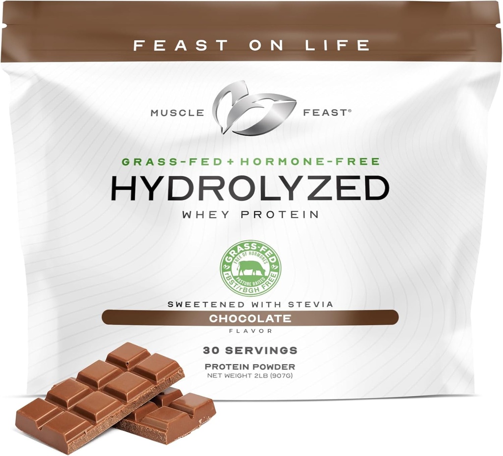 Kasırgalı Whey Protein Tozu, Grass Fed ve All Natural Hormon-Free, Hydro Whey Toz for Men and Women, Gluten Free, Non-GMO, Delicious Hydrolyzed Protein Toz, Chocolate 2lb