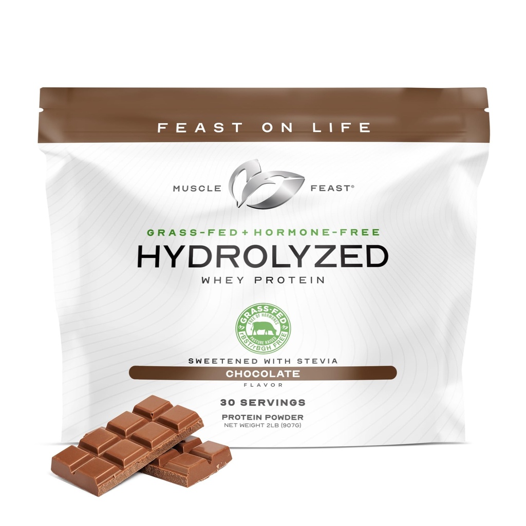 Kasırgalı Whey Protein Tozu, Grass Fed ve All Natural Hormon-Free, Hydro Whey Toz for Men and Women, Gluten Free, Non-GMO, Delicious Hydrolyzed Protein Toz, Chocolate 2lb